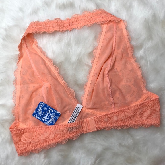 Free People Galloon Lace Halter Bralette Small NEW - Picture 6 of 7